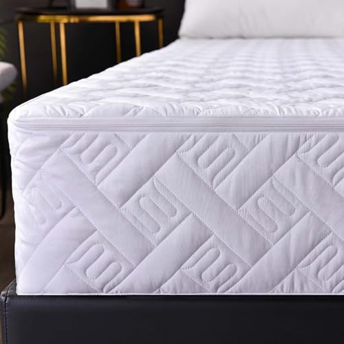 Matratzenschoner mit Reißverschluss für Doppelbett, wasserdichte Umhüllung mit 25 cm Tiefe, ideal zur Linderung von Allergien und Bettwanzen (180 x 200 cm)