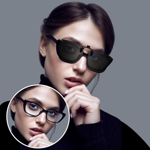 Trysee Polarized Clip on Sunglasses Over Prescription Glasses UV400 Protection (Including Non-flip Up & Flip Up) TS-CO-31682