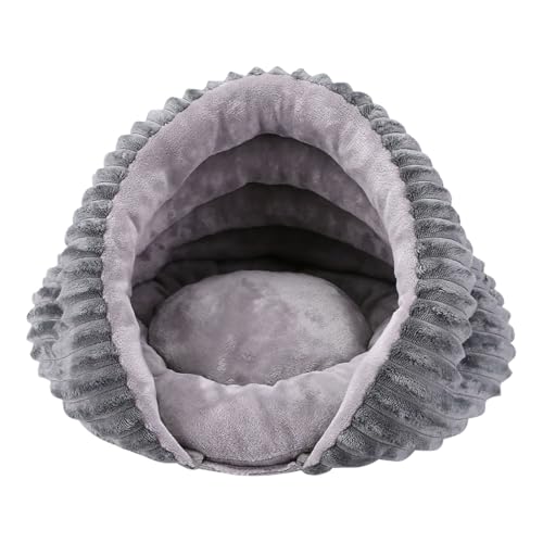 Cat Cave Bed,室内用あたたか猫ハウス 冬用 - 冬用 非滑り ペットハウス トンネルデザイン 寝室 ベランダ 屋外 用 キャットケーブ