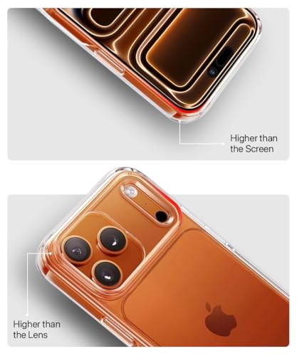 Image of WOW IMAGINE Transparent Back Cover Case for iPhone 17 Pro | Raised Bumps for Full Device & Camera Protection Shockproof TPU Silicone Back Case Mobile Cover - Transparent