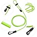 Adjustable Leash for Paddle and Fishing Rod, Stretchable 4 ft (Extends to 6 ft), Rubber Safety Tether with D-for Ring Clip, 2-Pack(Green)