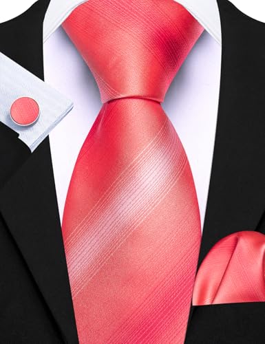 Image of Barry.Wang Men 6PCS Tie Silk Gift Necktie Clip Woven Tie Sets Party | Men Tie Classic Silk Gift Necktie With Tie Clip Jacquard Woven Neck Ties 6PCS Formal Wedding