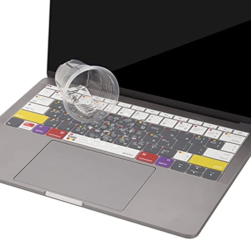 Mosiso Keyboard Cover Compatible With Macbook Pro 13 Inch A1708 Without Touch Bar 2017 2016 Release & Compatible With Macbook 12 Inch A1534, Silicone Protective Skin, Mac Os X Shortcut, White #TOP3