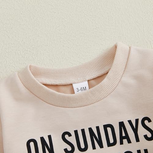 Toddler Baby Boy Girl Football Clothes On Sundays We Watch Football With Daddy Sweatshirt Pants Set 2Pcs Fall Outfit4