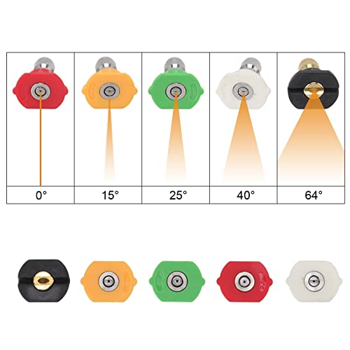 5PCS Pressure Washer Nozzle Big Fan Shape Power Washer Nozzle Tips Rinse Jet Stream Nozzle Kit Pressure (29), 5PCS Pressure Washer Nozzle Big Fan Shape Power WaPressure Washer Nozzle Power Pressu