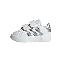 adidas Unisex – Bimbi 0-24 Grand Court 2.0 Shoes Kids, Cloud White, Matte Silver, Cloud White, 25 1, 2 EU