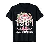 Floral Perfection 44th birthday t shirts for women