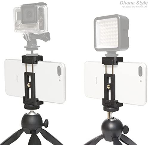 2way スマートフォン ホルダー シューマウント付き 折りたたみ式 1/4インチ スレッド シューマウント スマホホルダー スマホ アタッチメント クリップ ホルダ (SM-MP-HLDR-PL)