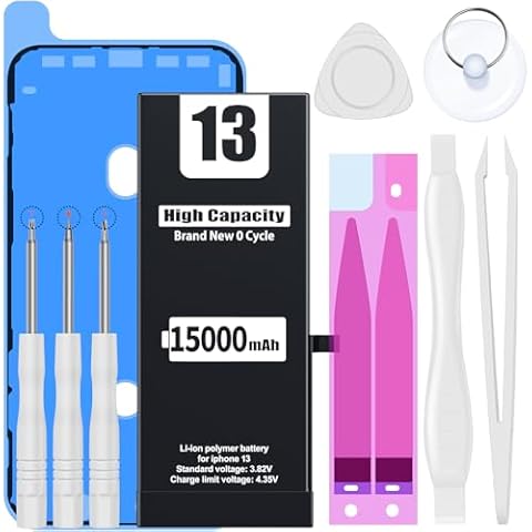 EMNT Battery for iPhone 13 for iPhone 13 Battery Replacement, 15000mAh High Capacity Li-ion Polymer Battery with All Tool Cover