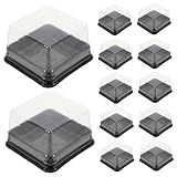 1 Set 100pcs Egg Yolk Crisp Packaging Box Stackable Cupcake Carrier Holders Lid Mini Cake Dome Container Cookie Boxes Muffin Holder Mini Muffin Cupcake Holders Round Tray Pie Black