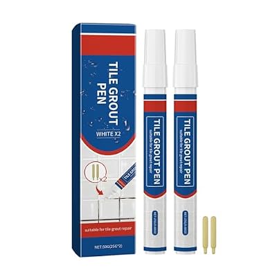 PTILSERY 2pieces Tile Grout Repair Pen with Replaceable Pen Tip for Bathroom & Kitchen Tiles Wall, Water Resistant Tile