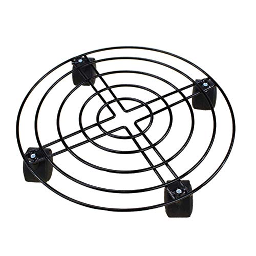 Support pot de fleurs métal 40 cm avec plateau amovible et roues pivotantes stables