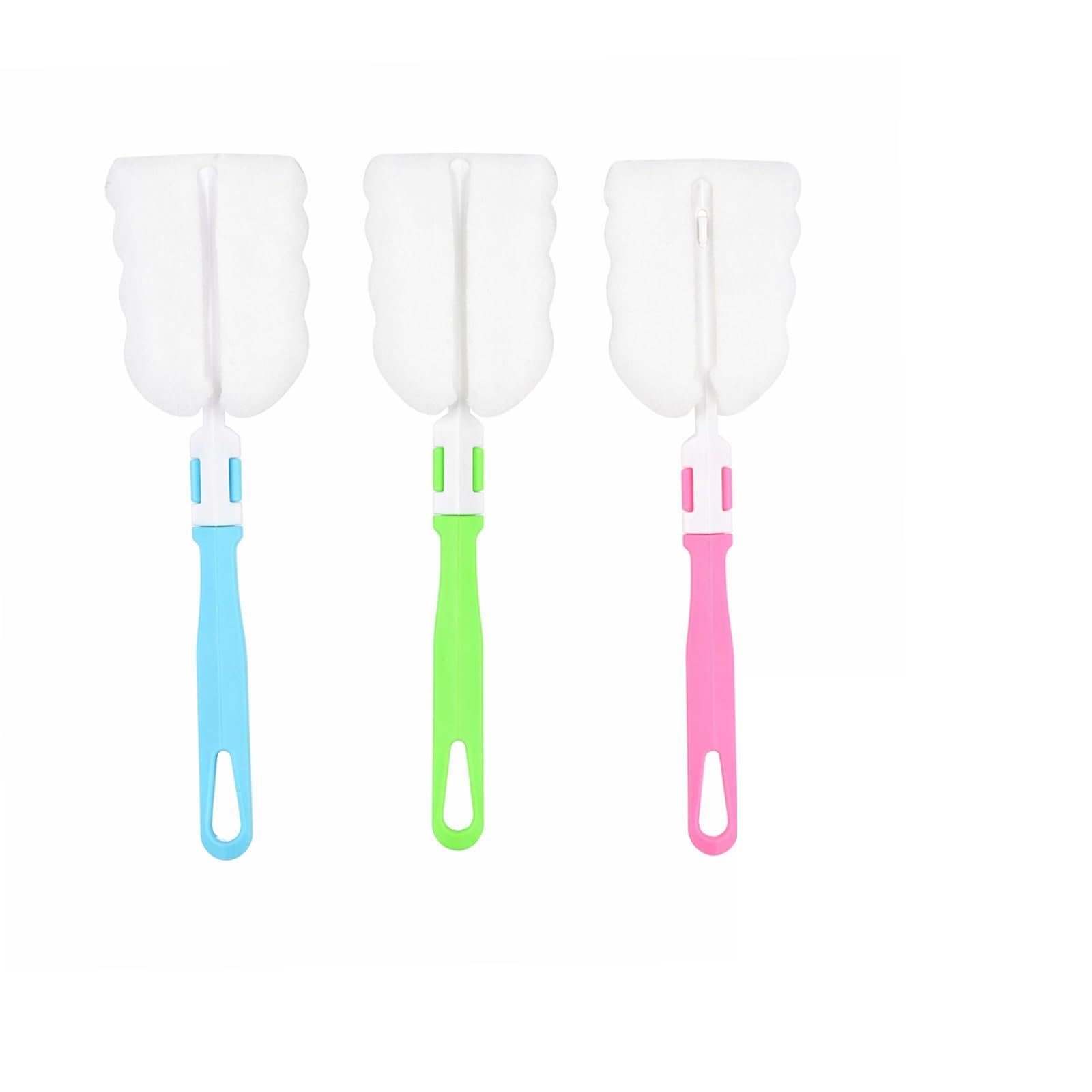 3 PCS Sponge Bottle Brush, Long Handle Foam Brushes for Cleaning