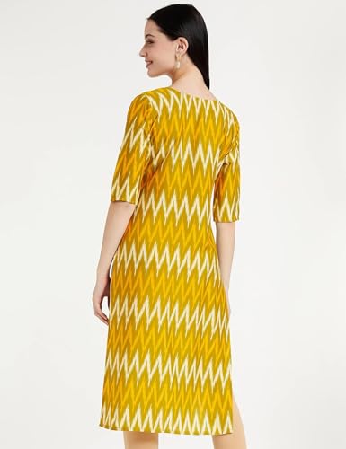 Image of Great Choice Stylish Women's Crepe Yellow Color Floral Printed Straight Kurti (C-350)