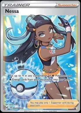 Pokemon - Nessa - TG27 - Galería de entrenadores - Origen perdido - Tarjeta de papel de aluminio Holo de arte completo