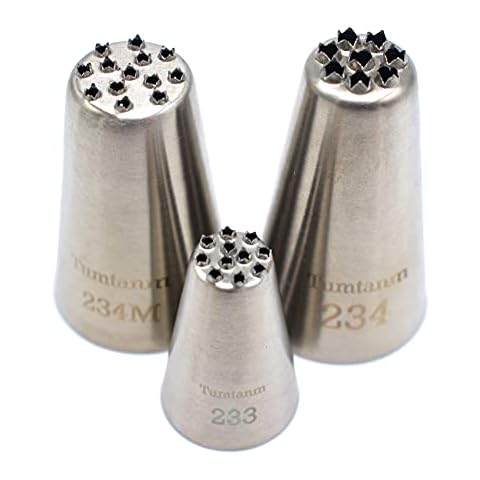 Tumtanm #234M #234#233 Seamless Grass Piping Tip, DIY Piping Icing Nozzle Tool for Cupcakes Cover