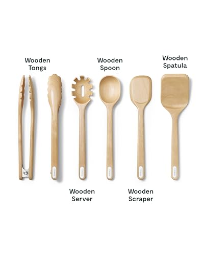 image for Caraway 14-Piece Kitchen Prep Set - Kitchen Knife Set & Wooden Utensil