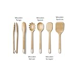 Caraway 14-Piece Kitchen Prep Set - Kitchen Knife Set & Wooden Utensil Set - Made With Premium German Steel Blades & FSC-Certified Birch Wood - Non-Toxic Materials - Includes Organizer - Cream - Image 4