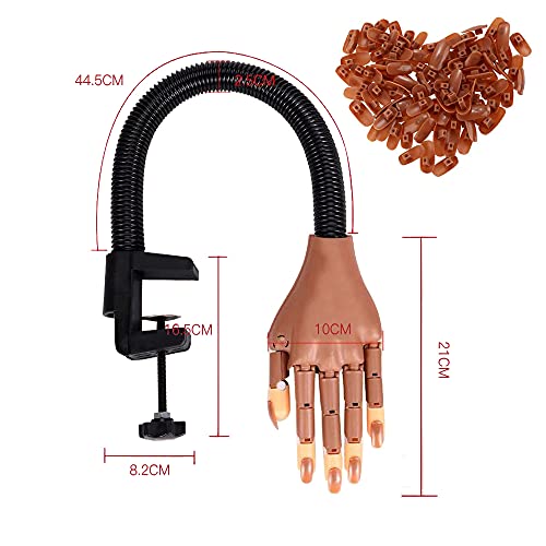Practice Hand For Acrylic Nails, Professional Nail Practice Hand For Training, Adjustable False Fake Mannequin Hand With 100Pcs Nail Tips, Upgrade Diy Nails Display Manicure Supply #TOP7