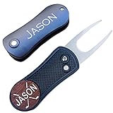 Personalized Golf Ball Marker| Divot Repair Tool | Pitchfix Style | Custom Engraved REAL Wood Markers