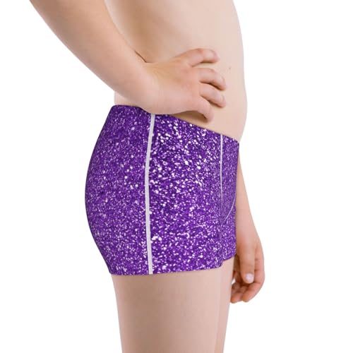 Boys' Cotton Boxer Brief Soft Underwear-Glitter Purple2