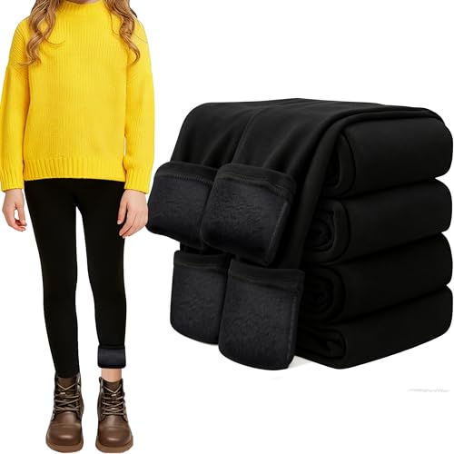 Leggings thermiques filles FEQO pour l'école et les jeux en hiver