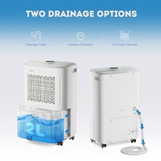 Dehumidifier for Basement 2500 Sq.Ft, 31 Pints Home Dehumidifiers with Drain Hose for Large Room Bathroom, Auto Drain or Manual Drainage, Intelligent Humidity Control, Dry Clothes, Auto Defrost