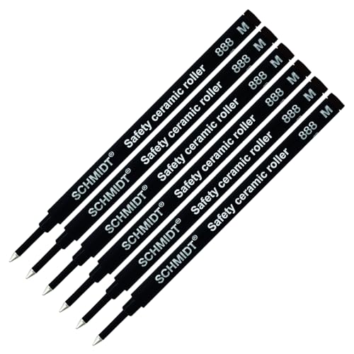 Schmidt 888 lot de 6 recharges roller encre noire pour une calligraphie nette et élégante