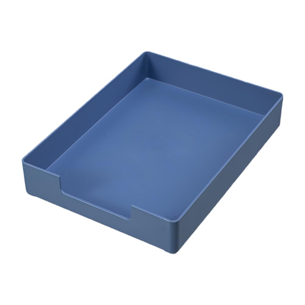 tiyao Letter-Size Tray, A4 Plastic Paper Holder File Organizer, Stackable Letter Tray for, School, Home Storage Blue