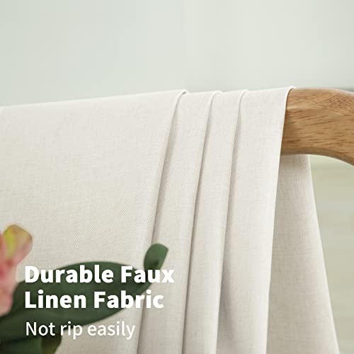 Youngstex Linen Blackout Curtains 63 Inches Long For Bedroom, Full Room Darkening Faux Linen Window Curtain Drapes Thermal Insulated For Living Room Grommet Top, 2 Panels, 52 X 63 Inch, Linen #TOP2