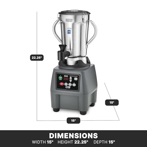 Image of Waring One-Gallon Food Blender with Electronic Keypad & Timer & Spigot | 3.75 HP Commercial Motor, 3-Minute Timer, 1-Gallon Stainless Steel Jar, 100+ Cycles a Day, Restaurants, NSF Certified