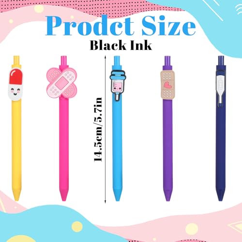 10pcs Cute Nurse Pen,Funny Nurse Pens with Heart in Black Ink for Cna Rn Medical Assistant Nursing Student,Nursing Week Gifts - Image 3
