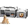 Portable Cat Playpen, Pet Dog Playpen, Kitten Puppy Play Pen for Indoor/Outdoor, Collapsible Cats Cages Enclosed Tent with Carrying Case, PVC Pipe Frame, 600D Oxford, 39″ x 24″ x 22″