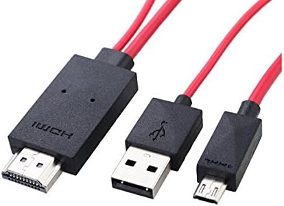 Danyee Micro USB to Hdmi Cable,6.5 Feet MHL Micro USB to Hdmi 1080p Hdtv Adapter Cable with Integrated USB Charging Cable for Samsung Galaxy S3/s4/s5, Note 2, Note 3, Note 8.0, Note 10.1,and Other Mhl-enabled Smart Phones