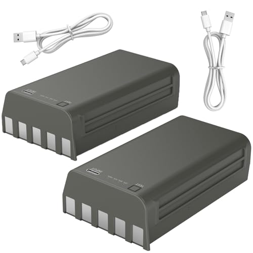 JGTM 2 Pack 6000mAh Upgraded Battery for Stealth Cam Fusion Deceptor Connect Max Flashback Hunting Cellular Trail Camera Rechargeable Lithium Battery Cartridge Replacement with USB Charging