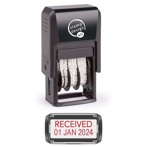 Self Inking Changeable Date Stamp - Received Date Stamp in Red Ink
