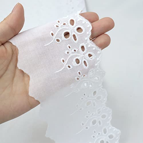 Eyelet Lace Trim 7 Yards White Cotton Lace Ribbon Embroidery Embroidery Scalloped Lace For Sewing, Baby Clothes, Pets Clothes… #TOP2