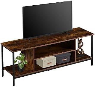 LEMROE Industrial Design TV Stands with Storage Shelves TV Cabinet with Wood and Metal Frame for Living Room, Entertainment Center, 55-Inch Wide