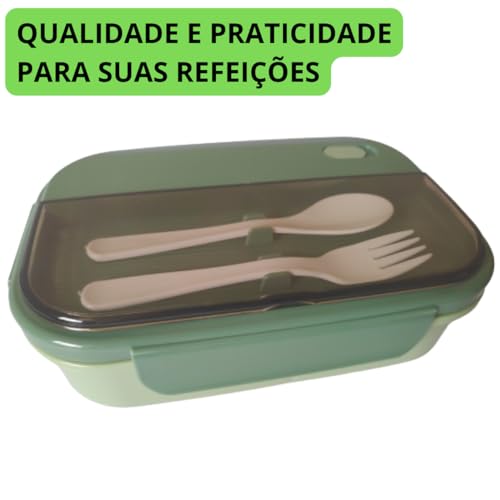 Marmita Marmitex Marmiteira Termica Fitness Talheres Pote Divisoria Lancheira Saudavel Trabalho Acad