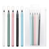 DREMISI 5 Pcs Inkless Magic Pencil Everlasting Pencil with Eraser Eternal Ink-free Pencil Infinity R