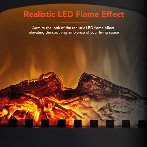 Warmlite Wingham Log Effect Stove Fire with Realistic LED Flame Effect, Adjustable Thermostat, 2000W - Image 5
