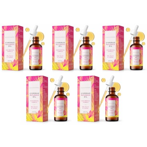 Image of Cyperus Rotundus Oil Hair Removal Spray for Women & Men | Cyprus Cypress Permanent Hair Reduction Oil for Face, Arms, Legs & Body (Pack of 5)
