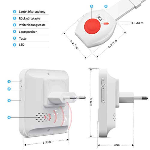 Hausnotruf Hcmlek Notrufknopf für Senioren und Notruf Armband