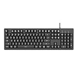 Aplicación: mesa Keycaps Teclado USB con cable para juegos, teclado mecánico retroiluminado con 104 teclas, teclado ergonómico para ordenador portátil (color: negro)