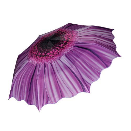 Purple Daisy Triple Folding Umbrella