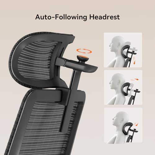 Image of Newtral Ergonomic Office Chair with Laptop Tray, Auto-Tracking Adaptive Lumbar Support, 4D Armrest & 5D Adaptive Headrest, High Back Mesh Desk Chair with Footrest, 136 Recline, Home Office Gaming