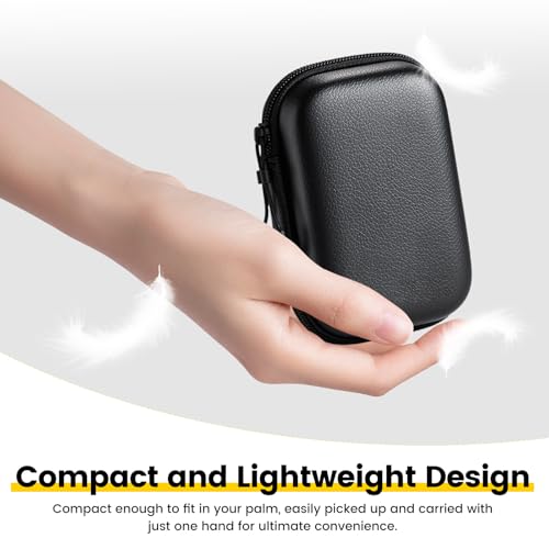 Carrying Case for ASUS ROG Cetra Open Wireless Earbuds, PU Storage Bag with Lanyards and Carabiners,Black by Helvioran - Used condition - Image 6