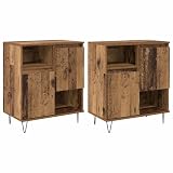 Fisinber 2er Set Sideboard Altholz-Optik 60 x 35 x 70 cm