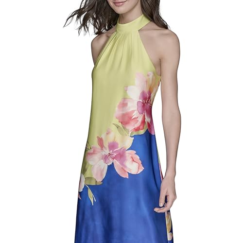 KARL LAGERFELD Women's Sleeveless Halter Neck Maxi Dress2