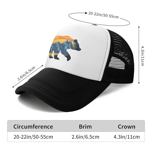 Boys' Bear Mountain Trucker Mesh Hat for Youth Toddler, Snapback Adjustable Baseball Cap for Boys and Girls3